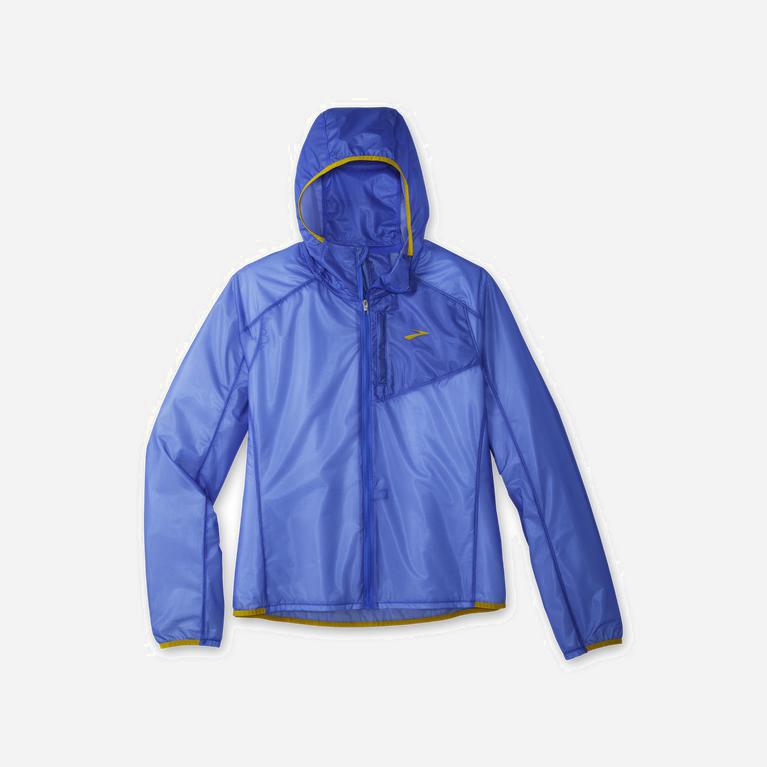 Brooks All Altitude Women's Weatherproof Running Jackets UK Discount - Bluetiful/Golden Hour (VSIBQ0